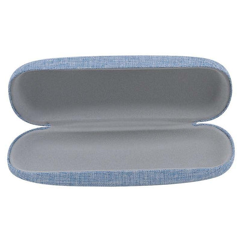 Boîtier lunettes rigide bleu ouvert