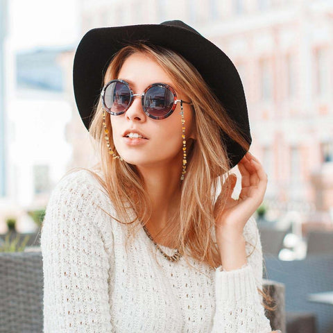 Chaine de lunettes en pierre naturelle femme