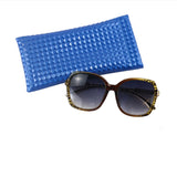 Etui lunettes femme design bleu