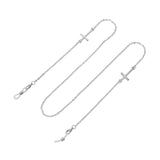 Chaîne lunettes croix argent