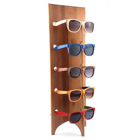 Présentoir lunettes sur pied en bois