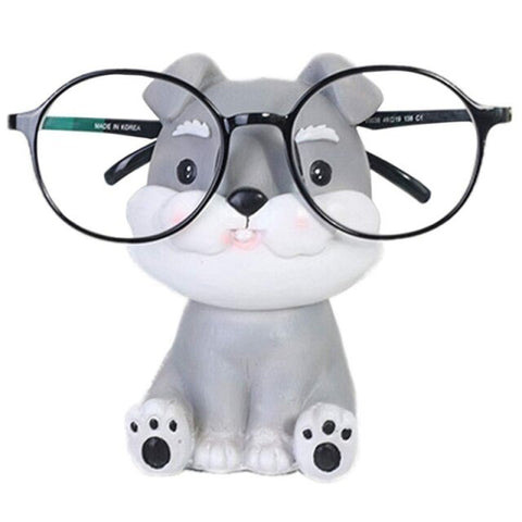 Porte lunettes chien gris